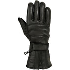 Mens Motorbike Gloves Cold Weather Motorcycle Riding Genuine Leather Black Glove-Black-M - SJB-DIAMOND ELITES