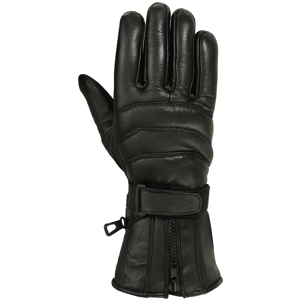 Mens Motorbike Gloves Cold Weather Motorcycle Riding Genuine Leather Black Glove-Black-XXL - SJB-DIAMOND ELITES