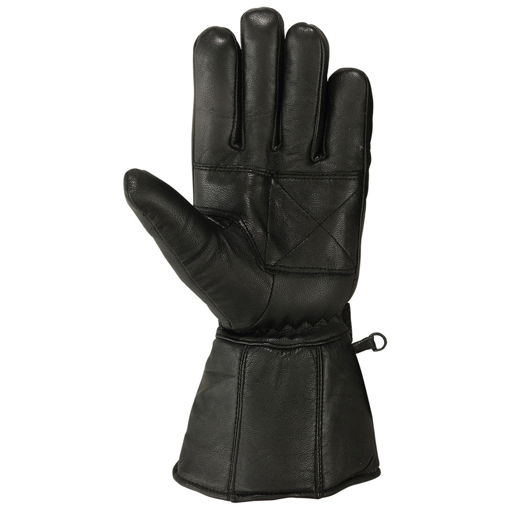 Mens Motorbike Gloves Cold Weather Motorcycle Riding Genuine Leather Black Glove-Black-L - SJB-DIAMOND ELITES