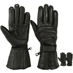 Mens Motorbike Gloves Cold Weather Motorcycle Riding Genuine Leather Black Glove - SJB-DIAMOND ELITES