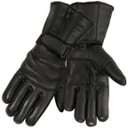 Mens Motorbike Gloves Cold Weather Motorcycle Riding Genuine Leather Black Glove-Black-M - SJB-DIAMOND ELITES