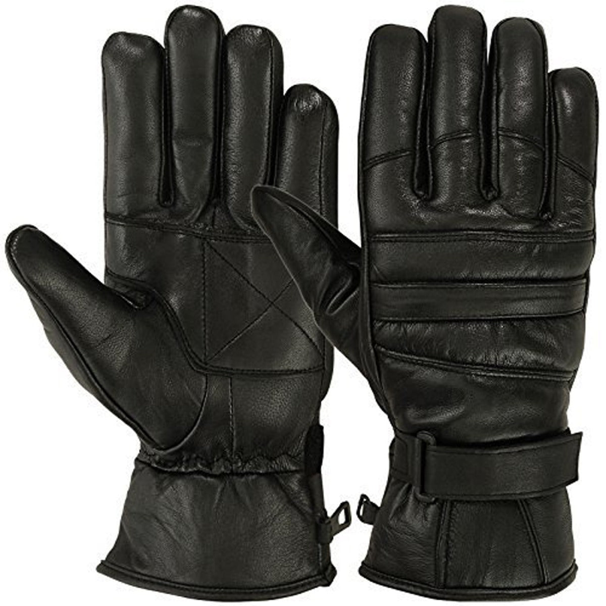 Mens Warm Winter Cold Weather Glove Leather Motorcycle Gloves Thermal Linning - SJB-DIAMOND ELITES