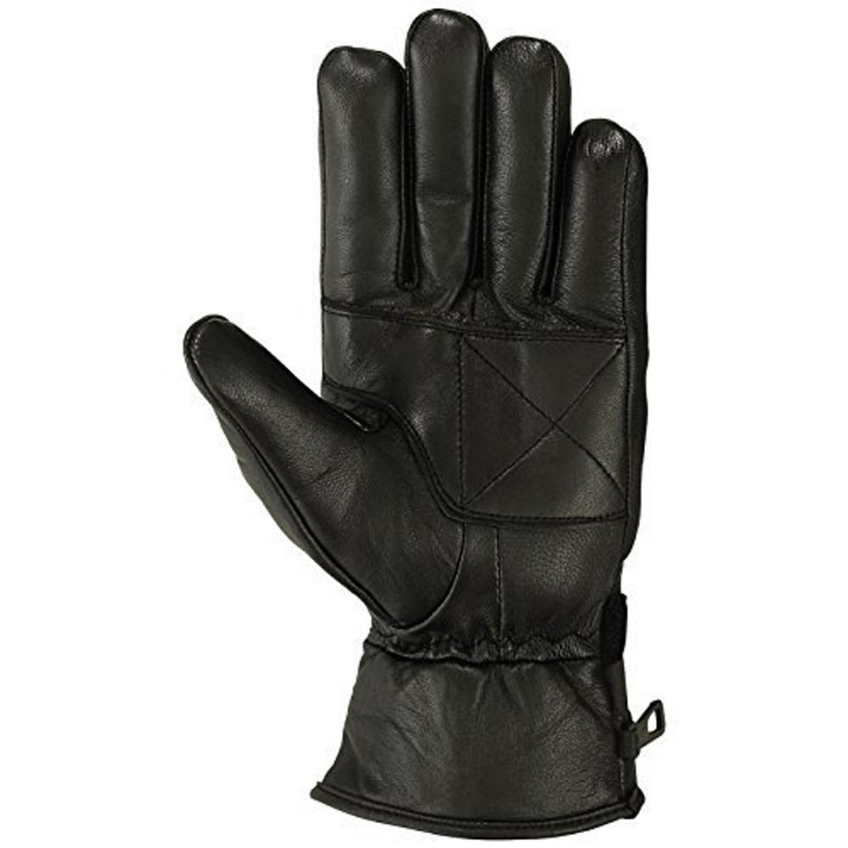 Mens Motorbike Gloves Cold Weather Motorcycle Riding Genuine Leather Black Glove-Black-Gray-S - SJB-DIAMOND ELITES