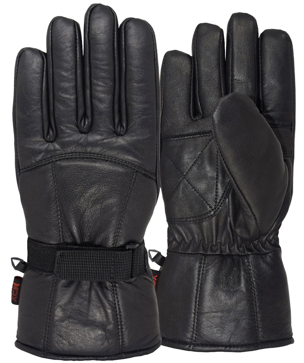 Mens Warm Winter Cold Weather Glove Leather Motorcycle Gloves Thermal Linning - SJB-DIAMOND ELITES