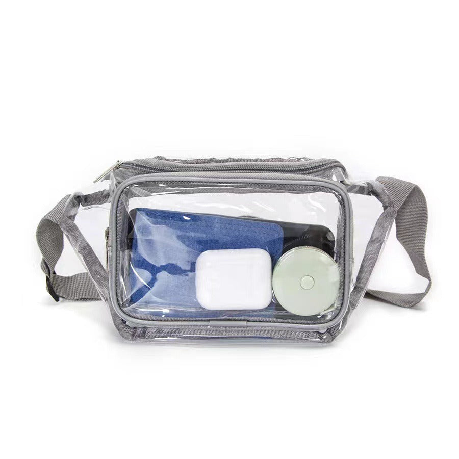 PVC transparent bag waterproof fanny pack Storage Bag for Portable Travel & Sports | Durable Fanny Pack with Clear Design for Secure and Easy Access - SJB-DIAMOND ELITES
