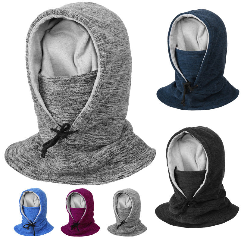 2-in-1 Hat Winter Scarf Windproof And Cold-proof Thickened Warm Cycling Riding Pullover Caps For Women Men Pi-Mart