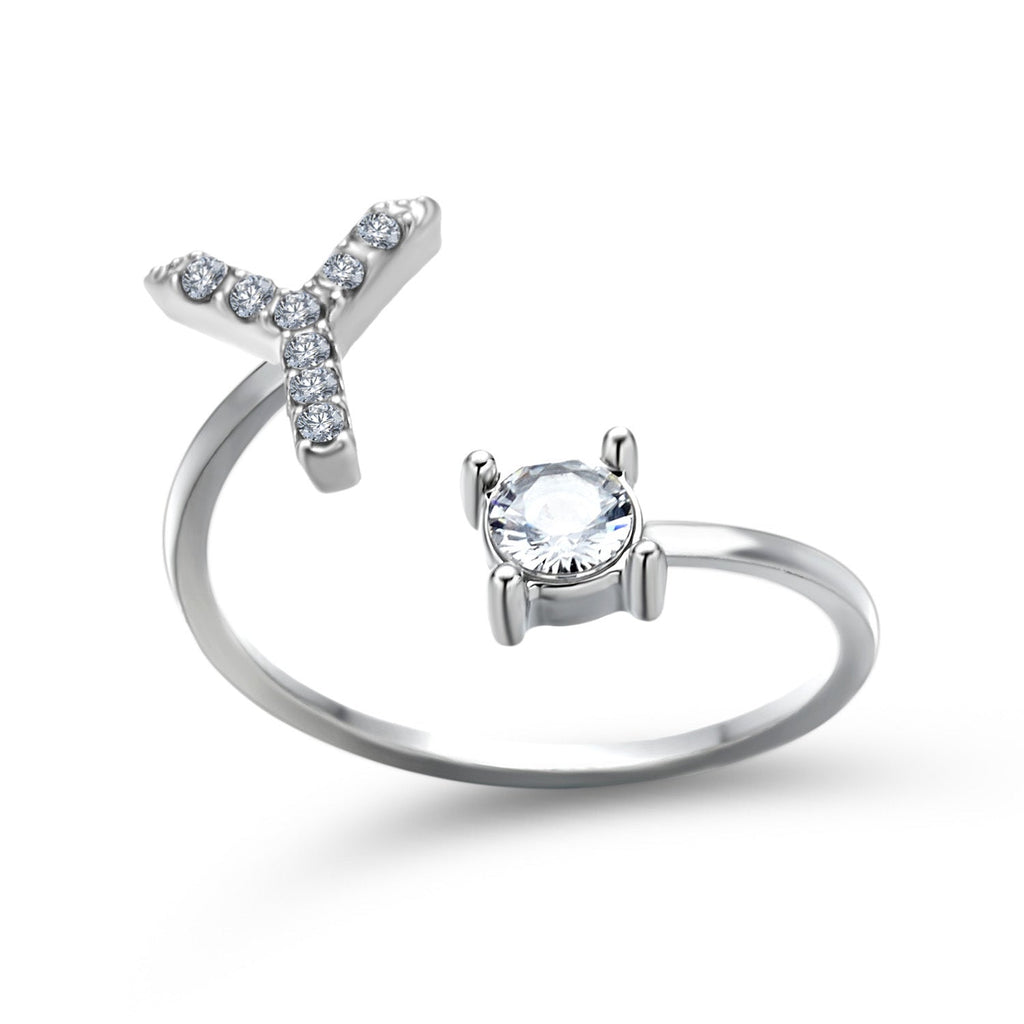 Adjustable 26 Initial Letter Ring Fashion Jewelry For Women Simple Elegant Jewelry Pi-Mart
