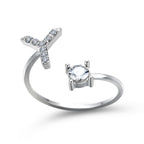 Adjustable 26 Initial Letter Ring Fashion Jewelry For Women Simple Elegant Jewelry Pi-Mart