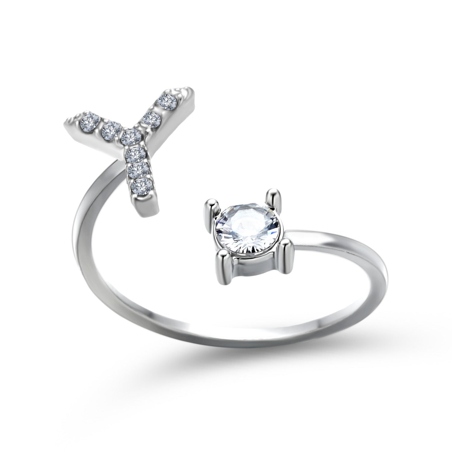 Adjustable 26 Initial Letter Ring Fashion Jewelry For Women Simple Elegant Jewelry Pi-Mart