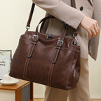 Genuine leather tote bag for women retro one-shoulder portable big purse - SJB-DIAMOND ELITES