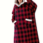 Cozy Plus Size Sherpa Fleece Robe - Ultra-Warm, Extra Long, Oversized Wearable Blanket with Pockets for Ultimate Relaxation - Soft, Thickened, and Plush for Women's Casual Loungewear Lootquake LLC