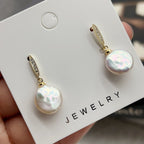 Classic Double Bead Baroque Stud Earrings Pi-Mart