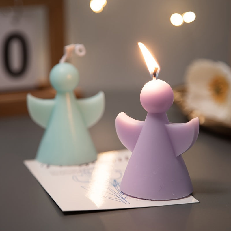 7pcs Angel Scented Candle Set - Perfect Christmas Gift, Elegant Home Decor with Ribbon Accents