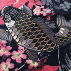 Vintage Japanese Harajuku Floral Carp Men's T-shirt