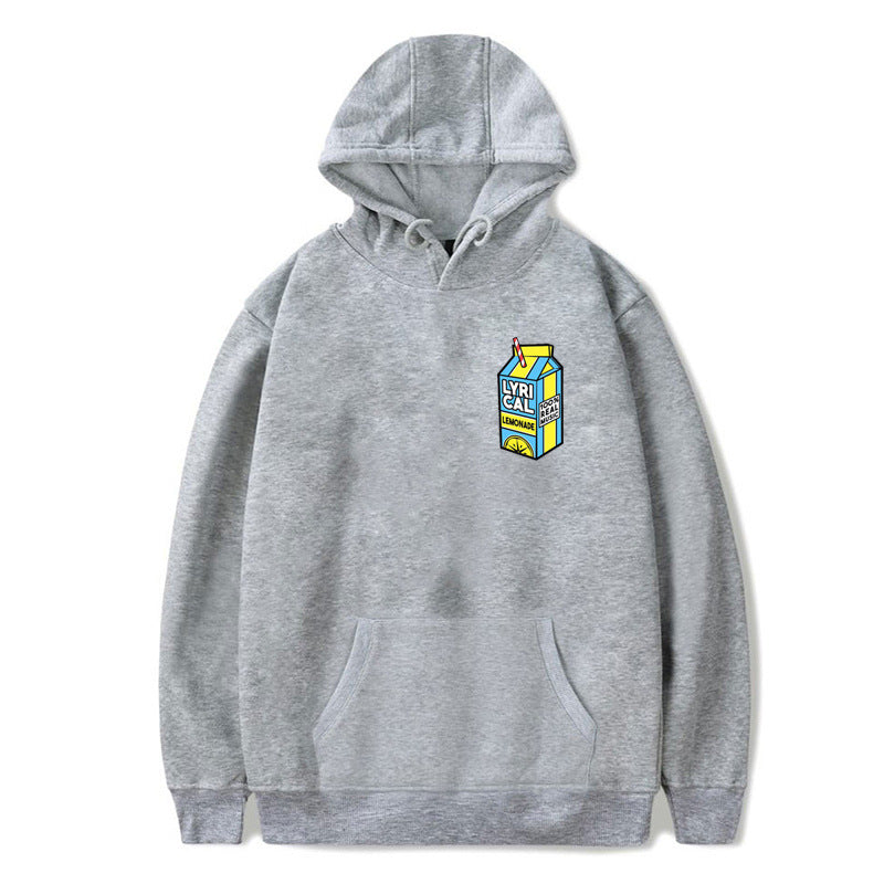 Lemon printed Euramerican velvet hoodie Pi-Mart