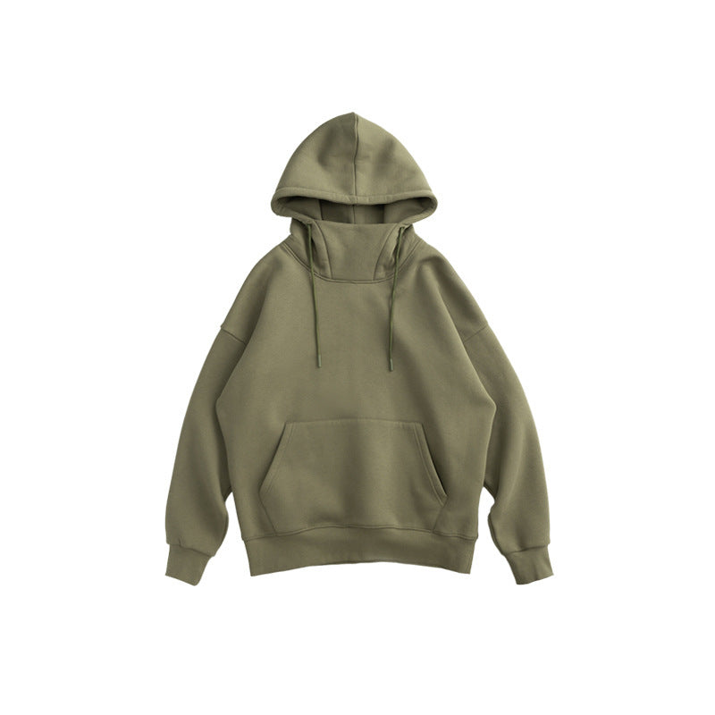 Stand-up collar oversize drop shoulder hoodie Pi-Mart