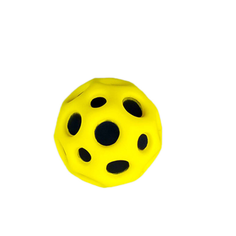 Hole Ball Soft Bouncy Ball Anti-fall Moon Shape Porous Bouncy Ball Kids Indoor Outdoor Toy Ergonomic Design Pi-Mart