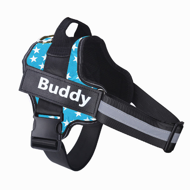 Personalized Dog Harness NO PULL Reflective Breathable Adjustable Pet Harness Vest For Small Large Dog Custom Patch Pet Supplies Pi-Mart