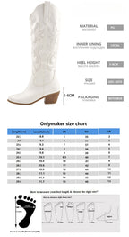Plus Size 45 Women's Embroidered Western Knee High Boots Cowboy Cowgirl Boots Chunky Heel Platform Boots Women Western Shoes - SJB-DIAMOND ELITES