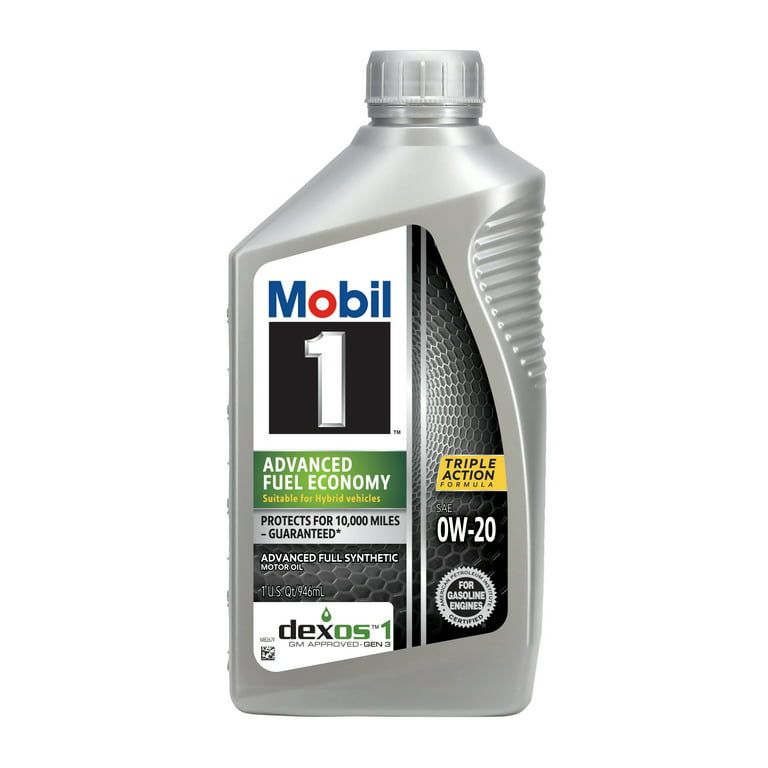 Mobil 1 Advanced Fuel Economy Full Synthetic Motor Oil 0W-20, 1 quart