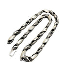 Men's Personality Punk Striped Sterling Silver Necklace Pi-Mart