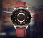 Men's Waterproof  Sport Watch With Leather  Belts  And Large Numbers Details Unique Design Perfect Gift Stevvex