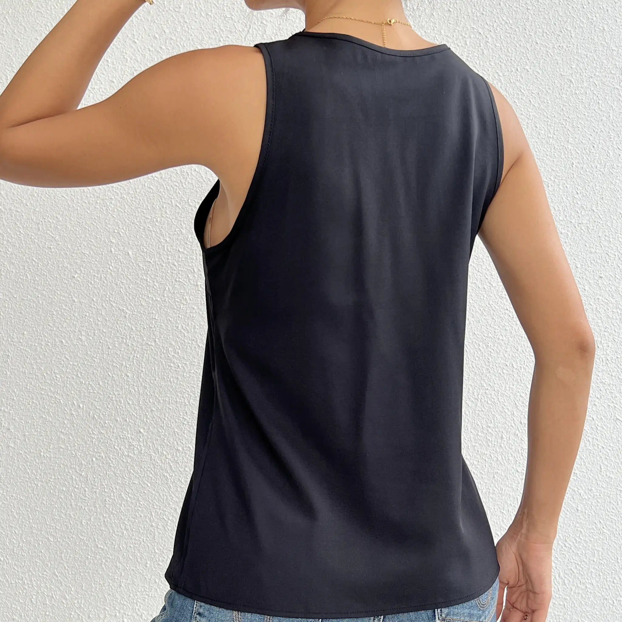 Women's V-neck Lace Patchwork Casual Vacation Daily Vest Top - SJB-DIAMOND ELITES