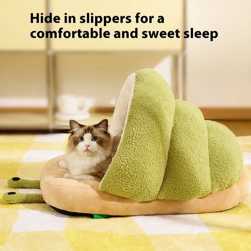 Warm Cat Semi-closed Snail Slippers Nest Pet Products Pi-Mart