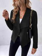 Classic Minimalist Collared Long Sleeve Jacket for Women – Minimalist & Lightweight Everyday Outerwear Stevvex