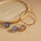 2 In 1 Folding Retractable Rings Bracelet Magic Rhinestone Rings Deformable Bracelet Women Ins Style Adjustable Fashion Jewelry Pi-Mart
