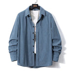 European Size Long Sleeve Shirt Men's Corduroy