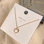Gold Heart Shaped Opal Necklace Pi-Mart