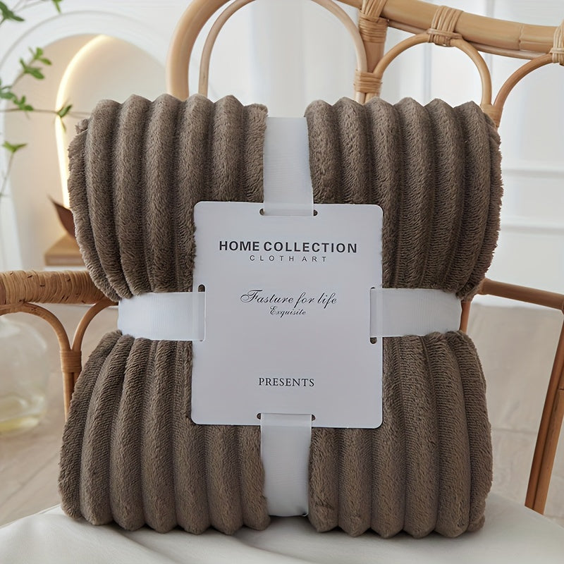 Ultra-Soft Striped Fleece Throw Blanket - Cozy & Warm, Perfect for Couch, Bed, Office, and Travel - Versatile All-Season Comfort, Ideal Gift for Women Lootquake LLC