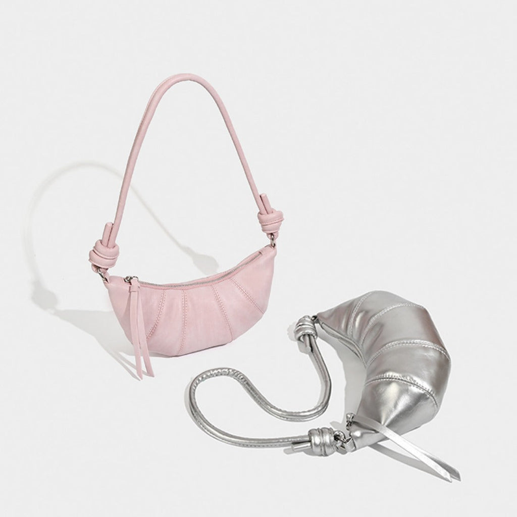 Small crossbody croissant bag, spring and summer girls casual simple solid color crossbody bag, daily commuting small shoulder bag - SJB-DIAMOND ELITES