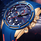 Men's Waterproof Modern Watch With Rubber Straps Multifunction Watches Unique Design Perfect Gift Stevvex