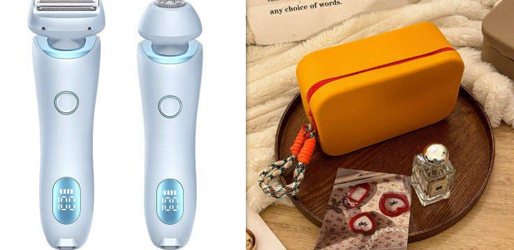2 In 1 Hair Removal Epilator USB Rechargeable Trimmer Women Body Razor Face Leg Armpit Bikini Hand Pubic Shaver Hair Remover Pi-Mart