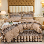 Detachable Bedding Four-piece Duvet Cover Bed Skirt Pi-Mart