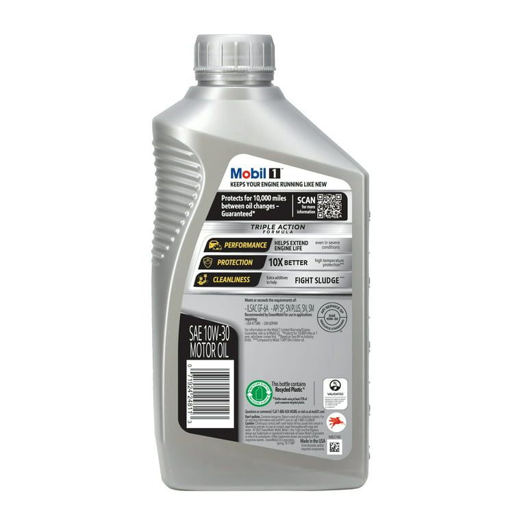 Mobil 1 Advanced Full Synthetic Motor Oil 10W-30, 1 qt