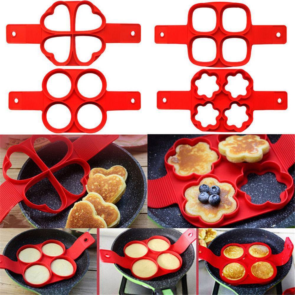 Silicone Non Stick Fantastic Egg Pancake Maker Ring Kitchen Baking Omelet Molds Flip Cooker Egg Ring Mold Pi-Mart