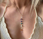 Foreign Trade Color Natural Crystal Gravel Handmade Winding Real Gold Plating Necklac Pi-Mart