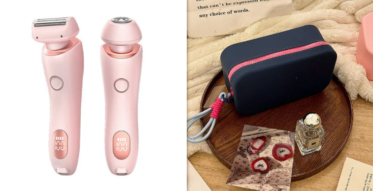 2 In 1 Hair Removal Epilator USB Rechargeable Trimmer Women Body Razor Face Leg Armpit Bikini Hand Pubic Shaver Hair Remover Pi-Mart