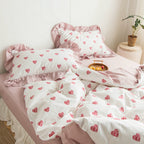 Korean  Love Quilt Cover Sheet Small  Four-piece Set Pi-Mart