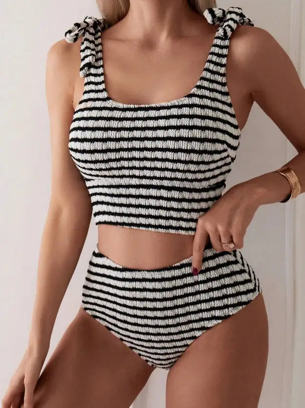 Women's Two-piece Casual Swimsuit P198 Black - SJB-DIAMOND ELITES