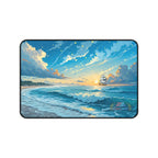 Desk Mat — Ocean Sunset Sailing Beach Scene Mouse Pad Lootquake LLC