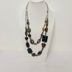 Handmade Premium Crystal Necklace |  Artisan Woven Jewelry with Alloy Accents  | Elegant Sparkling Statement Necklace for Women (MAC344)