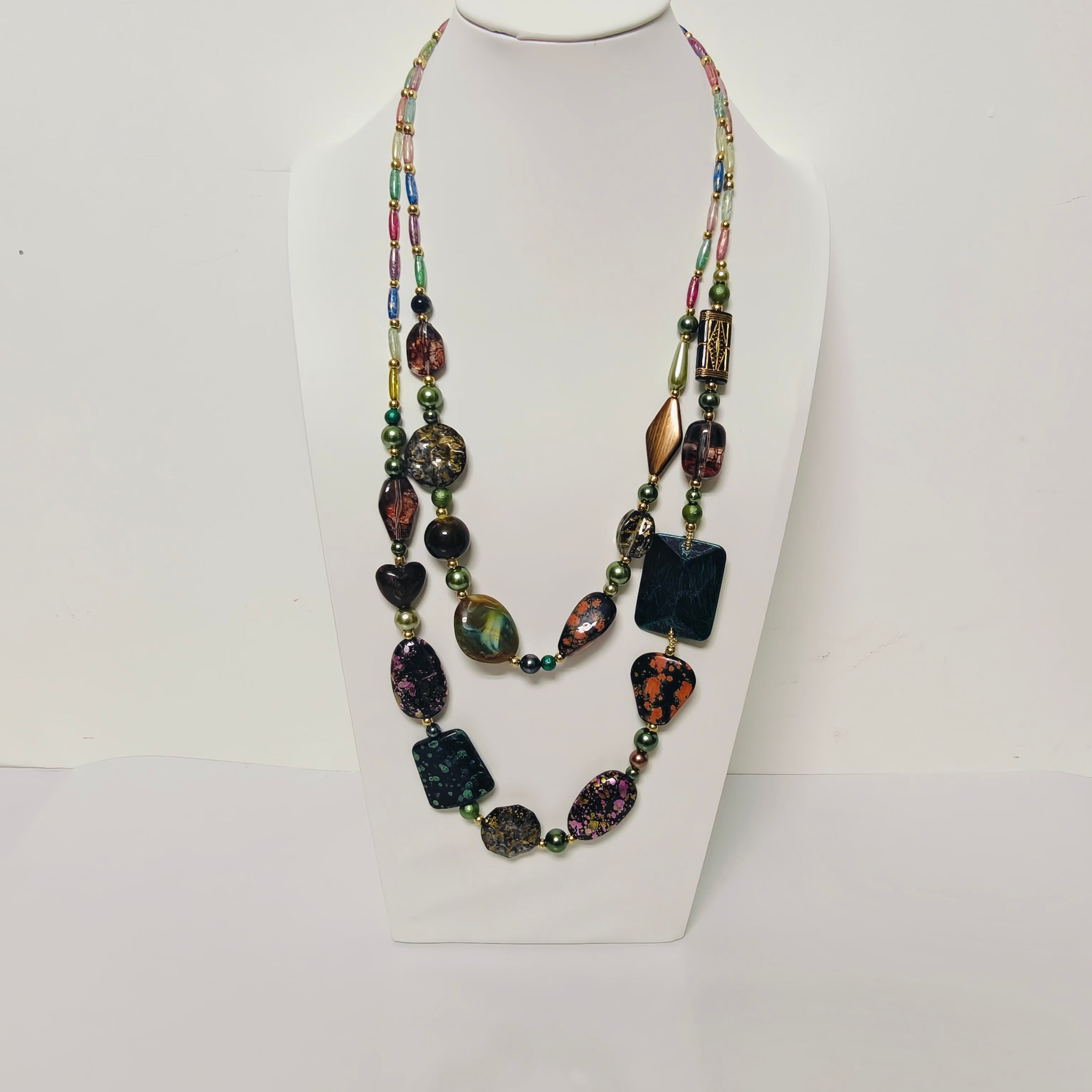 Handmade Premium Crystal Necklace |  Artisan Woven Jewelry with Alloy Accents  | Elegant Sparkling Statement Necklace for Women (MAC344)