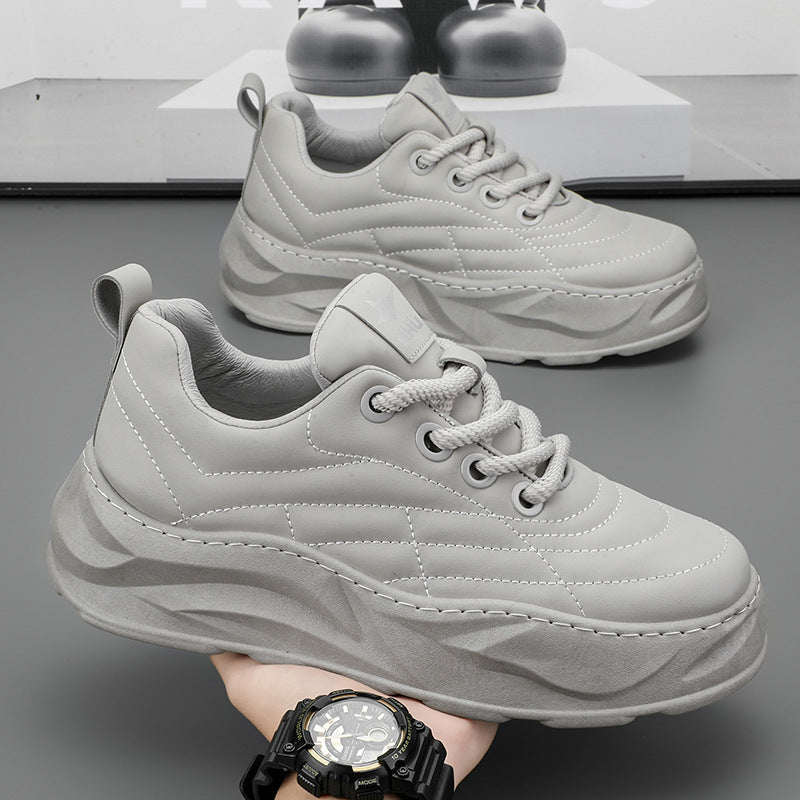 Fashion Thick-soled Anti-skid Shoes Ins Slip-on Casual Lazy Shoes Men Outdoor Breathable Lace-up Running Sports Sneakers Pi-Mart