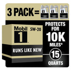 Mobil 1 Advanced Full Synthetic Motor Oil 5W-20, 5 qt (3 Pack)