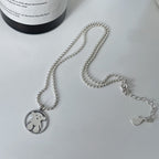 S925 Sterling Silver Bear Retro Necklace Women Pi-Mart