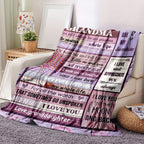 1pc To Grandma Lovely Saying Flannel Blanket, Summer Air Conditioning Blanket, Autumn And Winter Nap Print Blankets